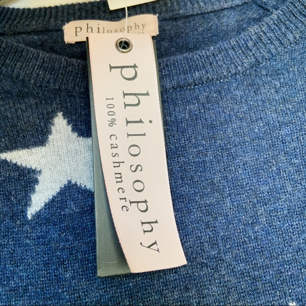 NWT Philosophy 100% Cashmere Star Sweater - Picture 7 of 9